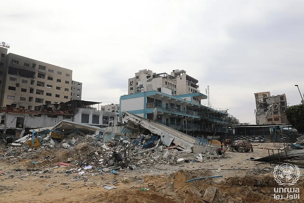 Destruction of UNRWA Zaitoun Boys School, Gaza Strip